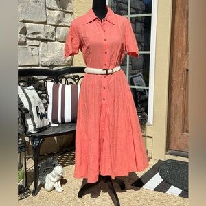 K‎ Petite Collection Coral Cotton Swing Dress